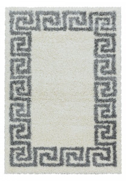 Moderní kusový koberec Hera Shaggy 3301 cream | Bílá Typ: 60x110 cm