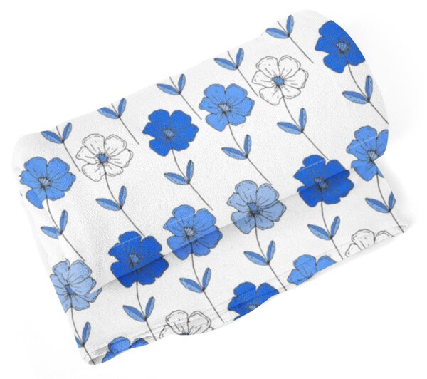 Deka SABLIO - Modré květiny 150x120 cm