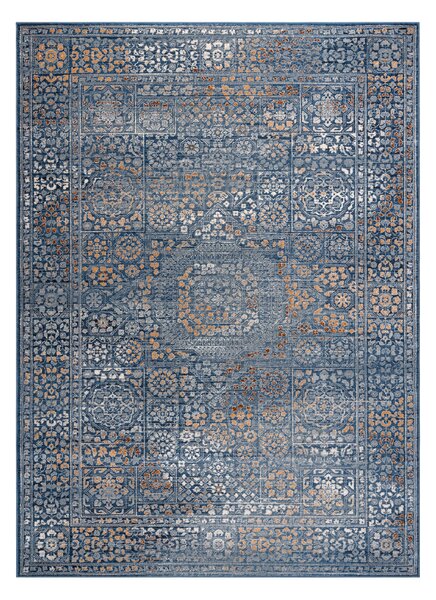 Makro Abra Vlněný kusový koberec NAIN 7708/51611 modrý pomerančový Rozměr: 80x150 cm