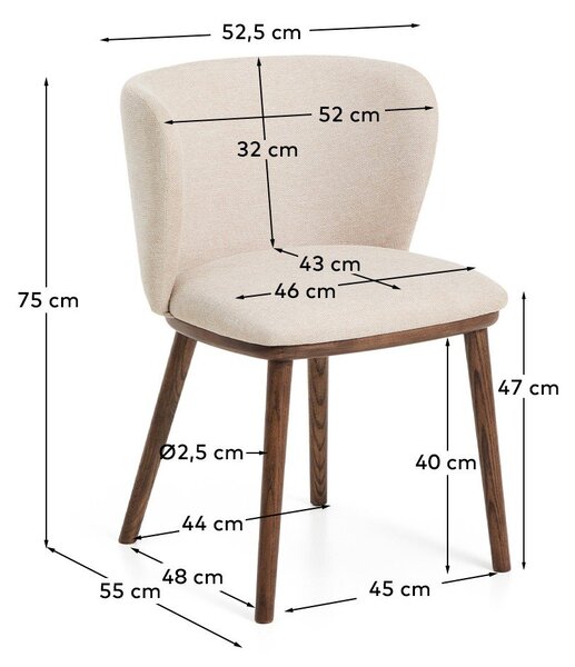 Béžové čalouněné jídelní křeslo Ciselia – Kave Home