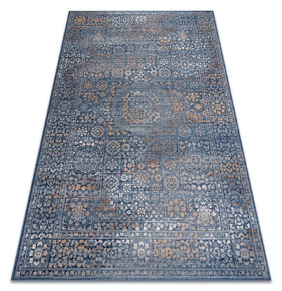 Makro Abra Vlněný kusový koberec NAIN 7708/51611 modrý pomerančový Rozměr: 80x150 cm