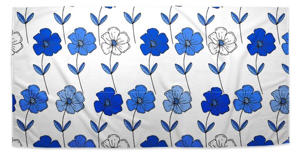 Sablio Ručník Modré květiny - 30x50 cm