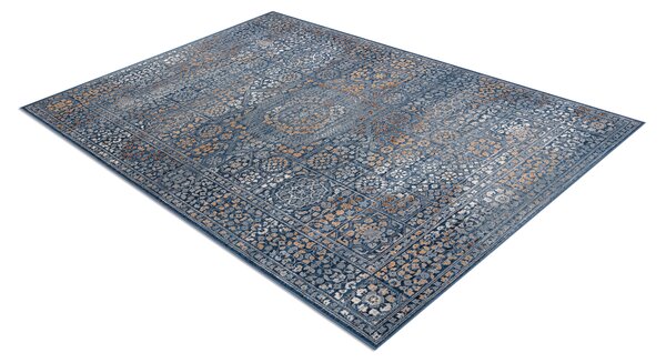 Makro Abra Vlněný kusový koberec NAIN 7708/51611 modrý pomerančový Rozměr: 80x150 cm