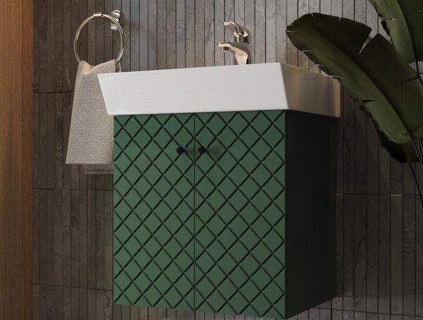 Lavedo Tessera Green 50 koupelnová skříňka s umyvadlem