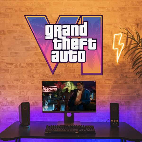 DUBLEZ | Dřevěné logo na stěnu - GTA VI