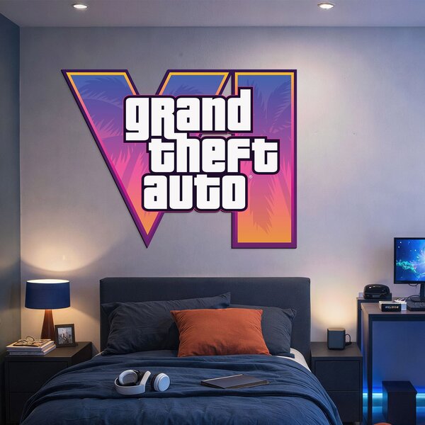 DUBLEZ | Dřevěné logo na stěnu - GTA VI