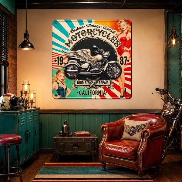 DUBLEZ | Americký retro obraz - California Motorcycles