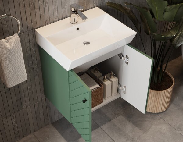 Lavedo Tessera Green 50 koupelnová skříňka s umyvadlem