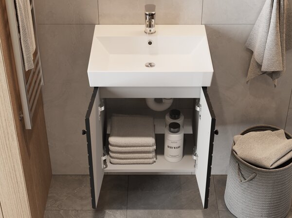 Lavedo Tessera Black 50 koupelnová skříňka s umyvadlem