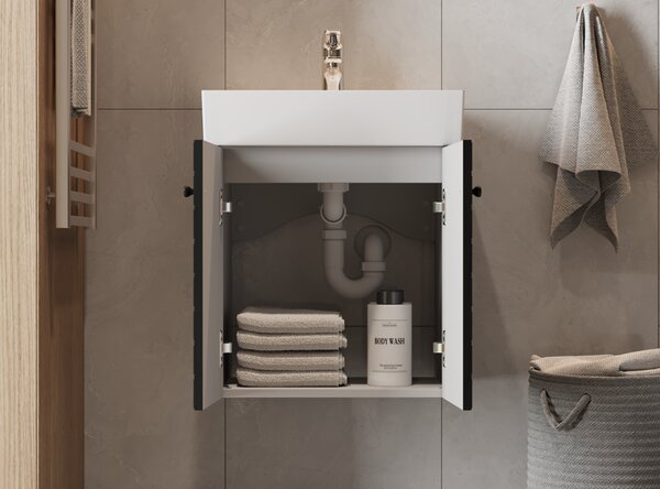 Lavedo Tessera Black 50 koupelnová skříňka s umyvadlem