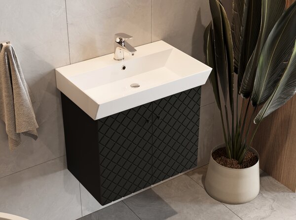 Lavedo Tessera Black 50 koupelnová skříňka s umyvadlem