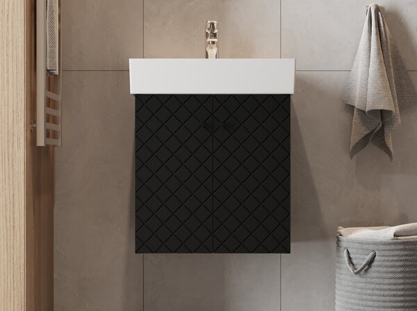Lavedo Tessera Black 50 koupelnová skříňka s umyvadlem
