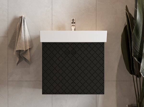 Lavedo Tessera Black 50 koupelnová skříňka s umyvadlem