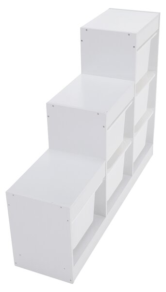 KONDELA Regál pyramida, bílá, TRINIS