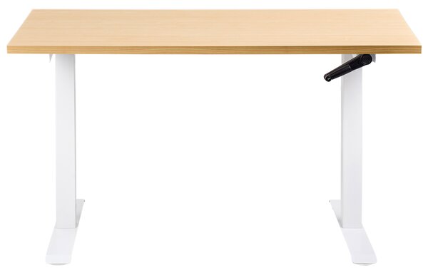 Manuálně výškově nastavitelný pracovní stůl DESTINES 120 cm 72 cm Světle hnědá/Bílá