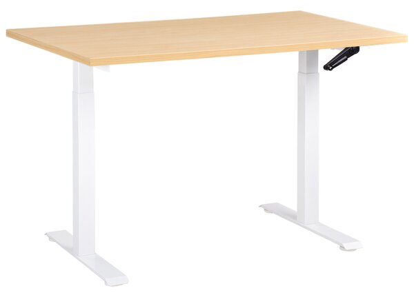Manuálně výškově nastavitelný pracovní stůl DESTINES 120 cm 72 cm Světle hnědá/Bílá