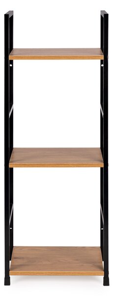 ModernHome CWJ302480L Devný regál s kovovým rámem a 3 policemi, 80 x 23,5 x 29 cm