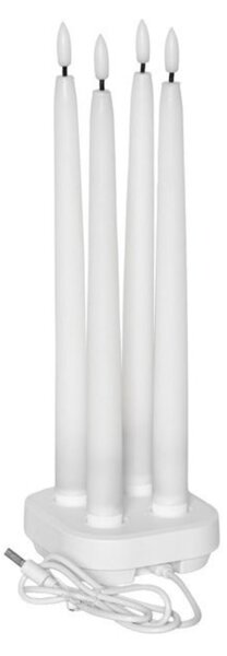 Dobíjecí LED svíčky Flamme – set 4 ks + dobíjecí stanice