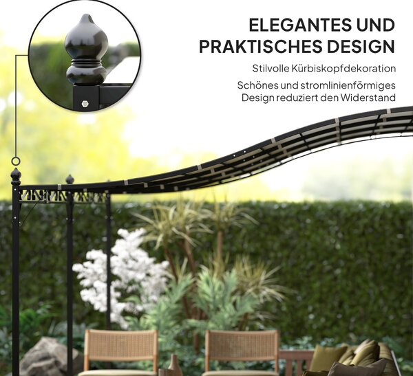 OUTSUNNY Kovová pergola s plátěnou střechou volně stojící 491 x 298 cm krémová