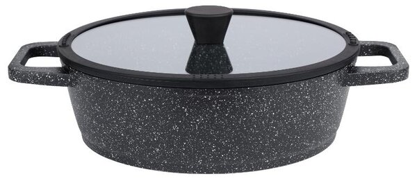 Livarno home Hliníková servírovací pánev, Ø 28 cm (žulový vzhled/černá) (100383587002)
