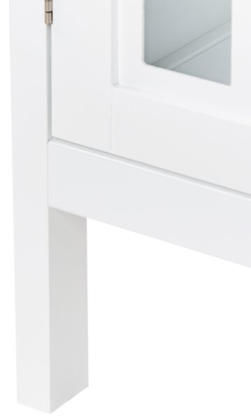 Prosklená komoda MIRAM 80 cm Bílá