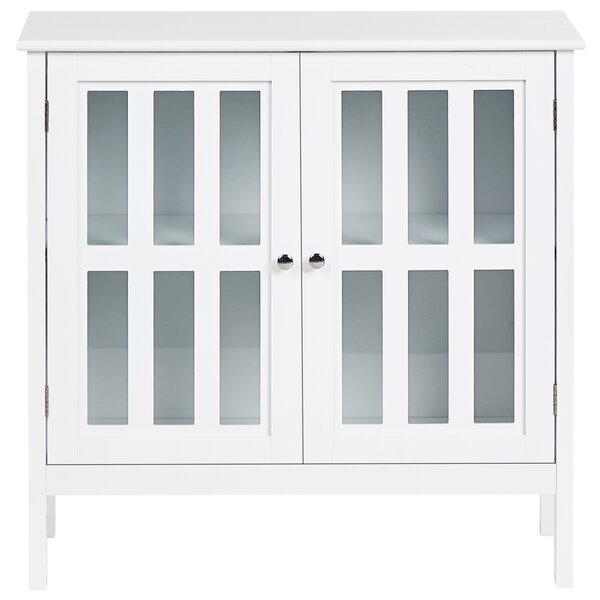 Prosklená komoda MIRAM 80 cm Bílá