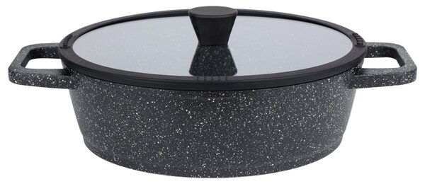 Livarno home Hliníková servírovací pánev, Ø 28 cm (žulový vzhled/černá) (100383587002)