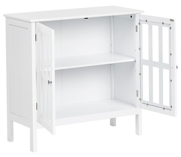 Prosklená komoda MIRAM 80 cm Bílá