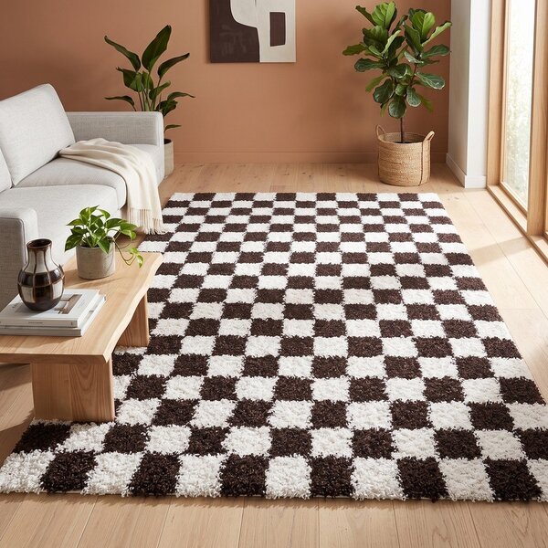 Hnědý/krémový koberec 80x150 cm Grida – ESTE