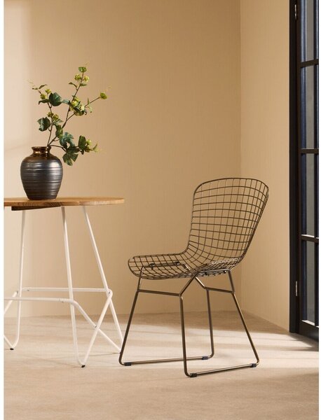 Kovová jídelní židle v bronzové barvě District – Premier Housewares