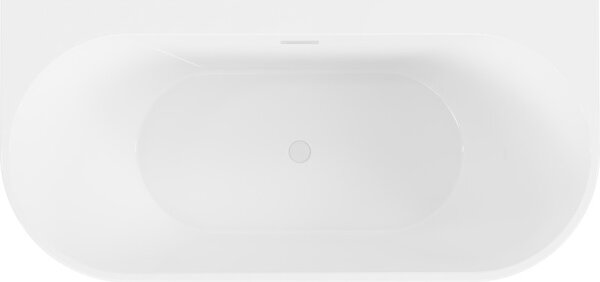 Mexen Oval+ volně stojící vana ke zdi 170 x 80 cm, bílá, bílý přepad - 52681708000-20