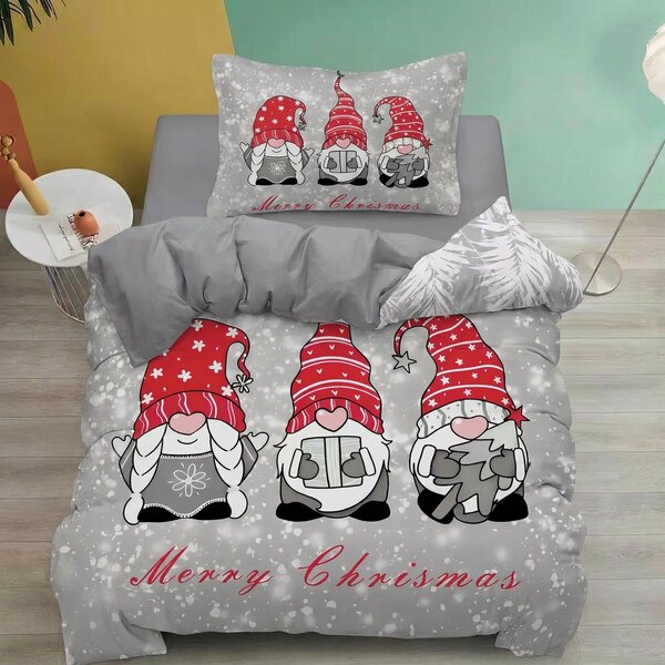 Vánoční povlečení 140x200 70x90 – Skřítci Merry Christmas | 2dílná sada
