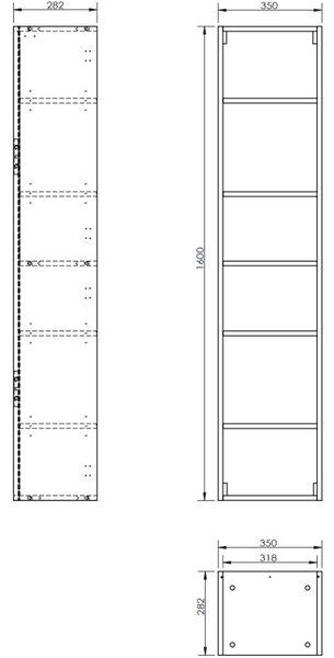 Mexen Orio koupelnový sloupek 35 cm, 1 dveře, bílý lesk - 91A11-03016-1-BF00