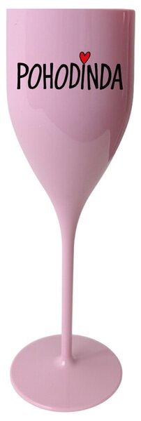 POHODINDA - růžová nerozbitná prosecco sklenička 150 ml