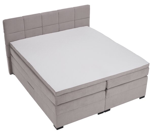 KONDELA Boxspringová pocketová postel, 180x200, šedohnědá Taupe, APRIL