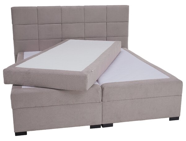 KONDELA Boxspringová pocketová postel, 180x200, šedohnědá Taupe, APRIL