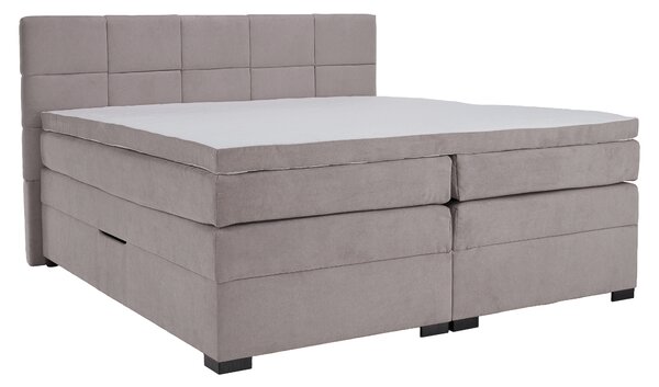KONDELA Boxspringová pocketová postel, 180x200, šedohnědá Taupe, APRIL