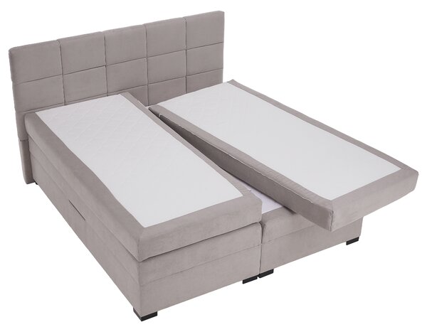 KONDELA Boxspringová pocketová postel, 180x200, šedohnědá Taupe, APRIL