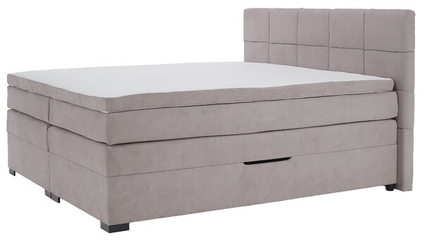 KONDELA Boxspringová pocketová postel, 180x200, šedohnědá Taupe, APRIL