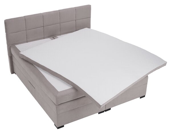 KONDELA Boxspringová pocketová postel, 180x200, šedohnědá Taupe, APRIL