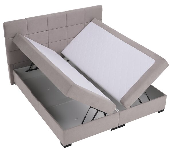 KONDELA Boxspringová pocketová postel, 180x200, šedohnědá Taupe, APRIL