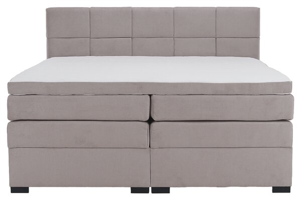 KONDELA Boxspringová pocketová postel, 180x200, šedohnědá Taupe, APRIL