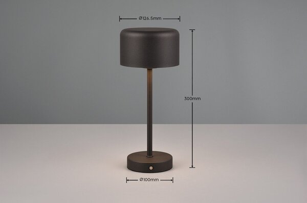 Matně černá LED stmívatelná stolní lampa (výška 30 cm) Jeff – Reality