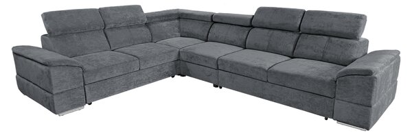 KONDELA Sedací souprava, tmavě šedá látka Sereno, SEGORIA LUX