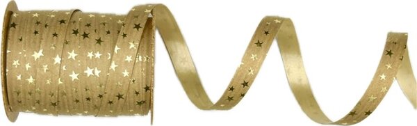 Stuha vánoční STARRY SHINE RUSTIC GOLD béžová 10mm x 15m (1,60Kč/m)