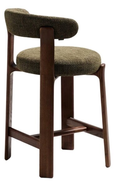 Zelená/v tmavě přírodní barvě barová židle z jasanového dřeva (výška sedáku 65 cm) Granite – Kave Home