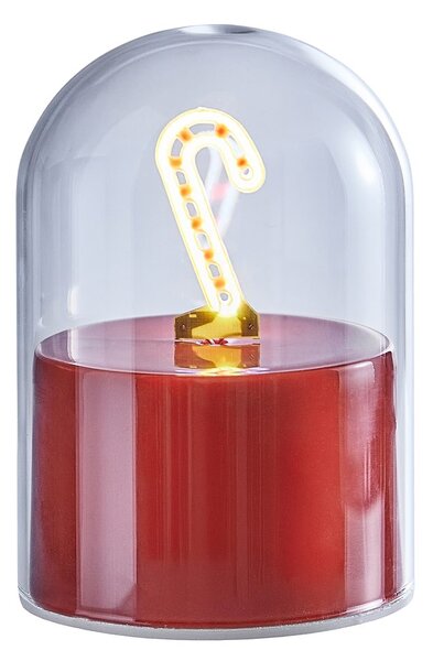 GLOW BALL Neonové světlo cukrová tyčinka 10 cm - červená