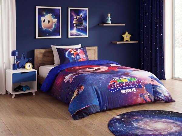 3D Bavlněné povlečení MARIO GALAXY barevné, 100% bavlna Rozměr povlečení: 70 x 80 cm | 140 x 200 cm