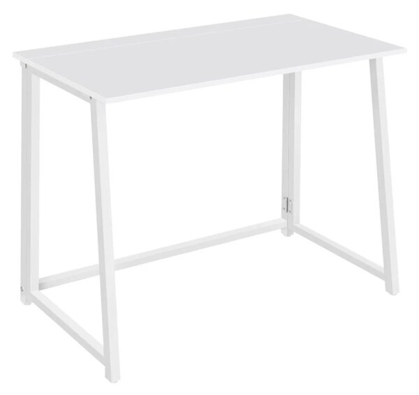 Set do pracovny ZARIMO stůl 80x40 cm, bílá + křeslo AVOLA z eko kůže, šedo-bílá