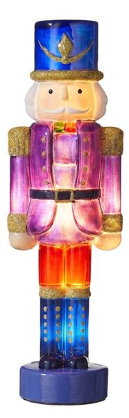 X-MAS LED Louskáček skleněný 30 cm - fialová